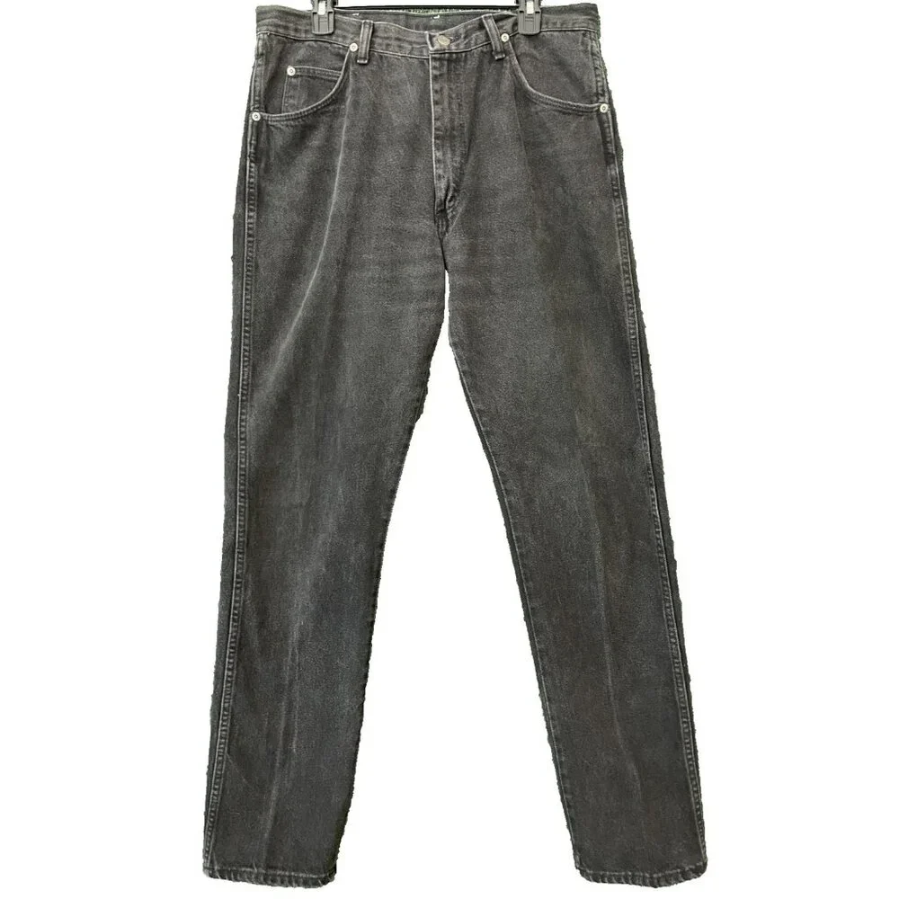 Wrangler Durable Rugged Wear Outdoor Fit Jean Men's Size 36x34 Black Pockets